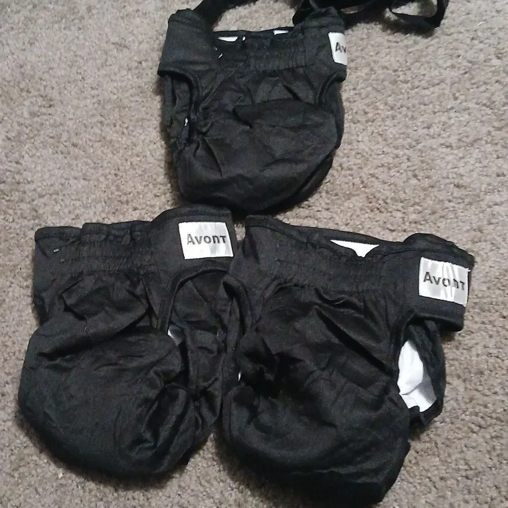 3 Pack Avont Washable Female Dog Diaper with Suspender Sz M Waist 13